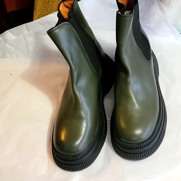 Nwdft Ganni Creeper Chelsea Booties Platform Chunky Sole - Picture 2 of 8